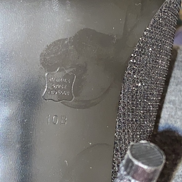 Caparros Women’s Pavlova Black Sparkling Open Toe Zip High Heel Booties. - Picture 6 of 7